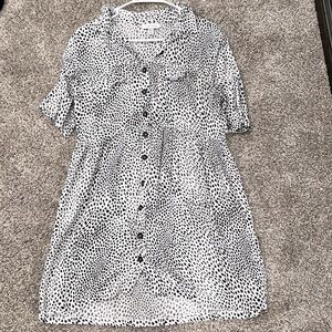 Top Shop White Cheeta Dress with Wrap tie Size 12 Womens